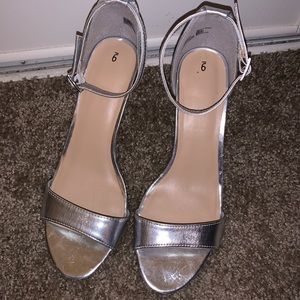 Silver strap heels-SOLD